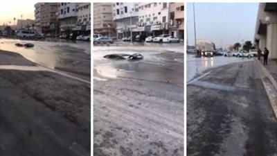 انهيار أرضي يبتلع سيارة في السعودية| فيديو