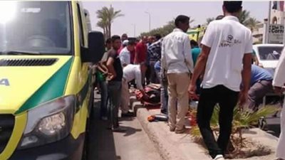 إنقاذ سيدة مصابة في حادث تصادم بالقليوبية