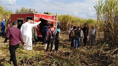 النيران تلتهم نصف فدان قصب بـ 