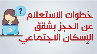 خطوات الاستعلام عن الحجز بشقق الإسكان الاجتماعي | إنفو جراف