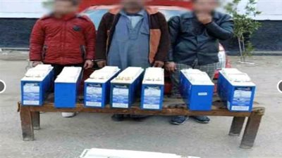 ضبط لصوص سرقة بطاريات محطة تقوية شبكة اتصالات فى الغربية