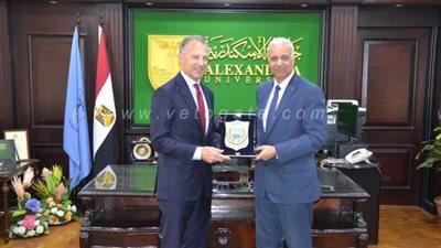 رئيس جامعة الإسكندرية يبحث تعزيز التعاون المشترك مع السفير الأمريكي