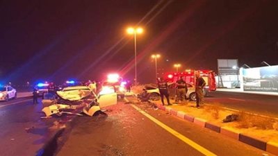 تصادم مروع بين سيارتين أعلى دائري المنيب وأنباء عن سقوط ضحايا | فيديو