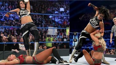 أول مصارعة نسائية على اللقب في 