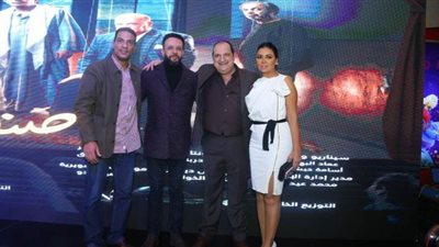 رانيا يوسف وخالد الصاوي وباسم سمرة في العرض الخاص لفيلم 