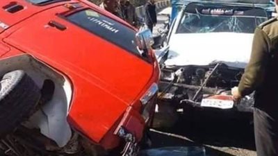 إصابة 12 شخصا بحادث تصادم سيارتين في القليوبية