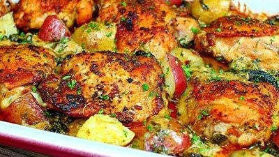 أسهل طريقة لعمل صينية بطاطس بالفراخ