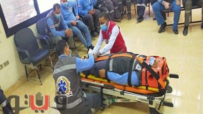 إسعاف بني سويف تدرب المسعفين على النقل الآمن للمصابين