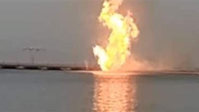 اللقطات الأولى لحريق هائل فى خط غاز فى البحيرة | فيديو