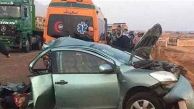 مصرع وإصابة ١١ في  انقلاب سيارة بصحراوي الإسكندرية