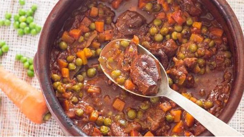 طاجن البسلة باللحمة