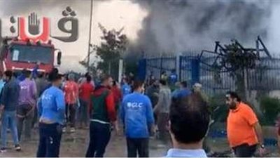 7 صور ترصد أعمال التبريد بحريق العبور وإسعاف المصابين