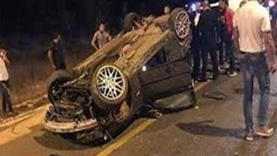 مصرع شخص في انقلاب سيارة ملاكي بمحور جوزيف تيتو