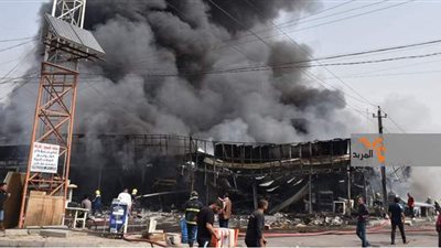 اندلاع حريق في مجمع تجاري وسط بغداد | فيديو وصور