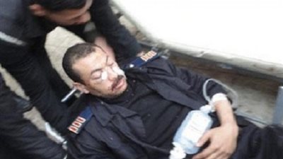 إصابة أمين شرطة سقط من أعلى سلم مبنى قسم مرور طريق أسيوط الصحراوي