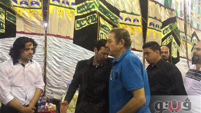 بالصور.. هوبا والحسيني وترك يشاركون في عزاء والدة سعد الصغير