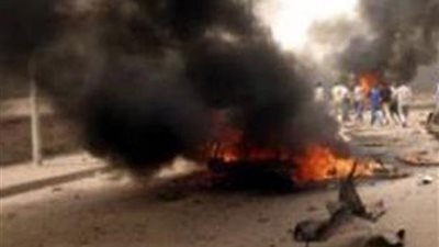 استشهاد عامل في انفجار سيارة قمامة بالشيخ زويد