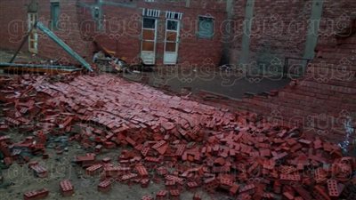 الأمطار تتسبب في انهيار منزل وسور بالقليوبية