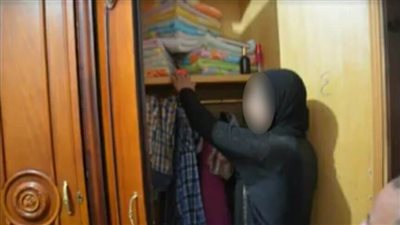 لحظة تمثيل قاتلة طفليها بالبطيء في الدقهلية للجريمة