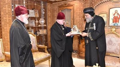 البابا تواضروس يستقبل مطران الكنيسة الروسية ببلجيكا