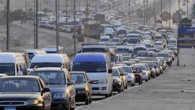 تكدس مروري على طريق 