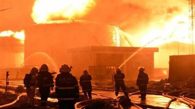 حريق هائل بسنترال في الغربية