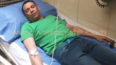 بالصورة.. نقل سعد الصغير إلى المستشفى بعد سقوطه بكواليس فيلمه الجديد