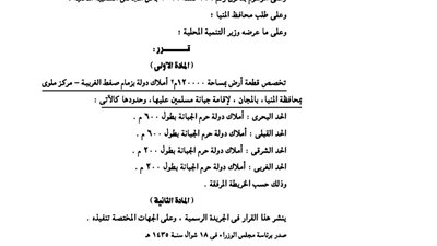 تخصيص 120000 متر مربع بمركز ملوى لإقامة جبانة للمسلمين