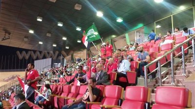 بالصور.. الجماهير المصرية ترفع أعلام النصر السعودي في ودية «الإنتاج»