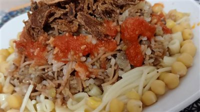 طريقة عمل الكشري المصري مثل المطاعم الشهيرة