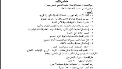 قيد جمعية الإحسان لتنمية المجتمع بسيوة