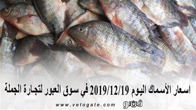 اسعار الأسماك اليوم 2019/12/19 في سوق العبور لتجارة الجملة