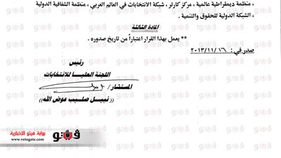 ننشر أسماء المنظمات الدولية المشرفة على استفتاء الدستور