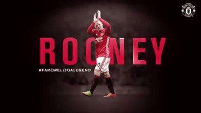 بالفيديو.. مانشستر يونايتد يودع روني بطريقة خاصة