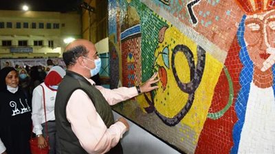 محافظ أسوان يفتتح جدارية 