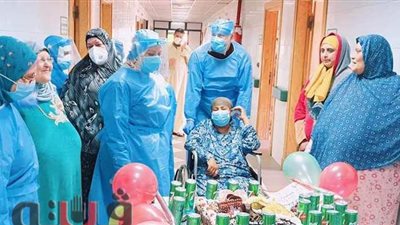 الفريق الطبي بعزل كفر الزيات يقيم حفلة للأمهات من مرضى كورونا |صور