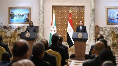 شاهد.. استقبال الرئيس السيسي لنظيره البوروندي ومؤتمر صحفي مشترك