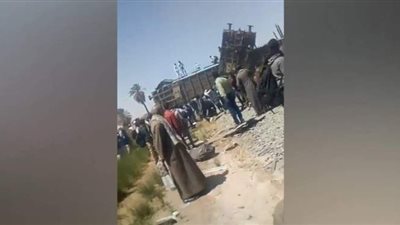 اللقطات الأولى لحادث تصادم قطارين بسوهاج | فيديو