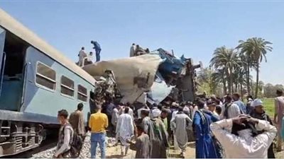 التحقيقات الأولية: شبهة جنائية في حادث قطاري سوهاج | صور