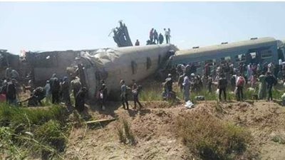 ارتفاع عدد المصابين في حادث تصادم قطاري سوهاج لـ 114