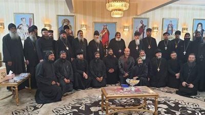 وفد رهبان أوكرانيا يزور دير الشهيد مارمينا بمريوط