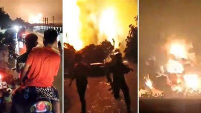 انفجار هائل في مصفاة لتكرير النفط بإندونيسيا | فيديو