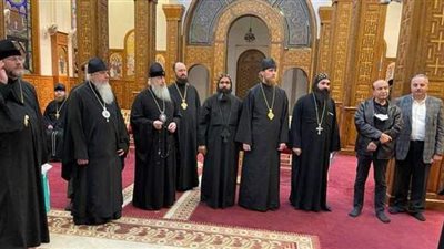 وفد رؤساء الأديرة الأوكرانية يزور دير أبي سيفين بمصر القديمة