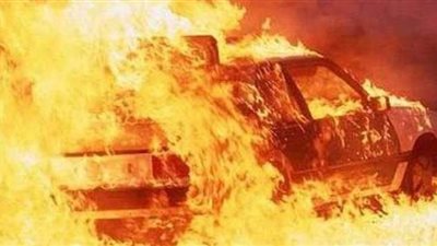 لقطات مرعبة لتفحم 6 سيارات بعد اصطدامها أعلى الدائري الأوسطي بحلوان | فيديو