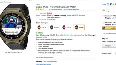 تخفيض ساعة كاسيو الذكية rugged WSD-F10 إلى 250 دولارا