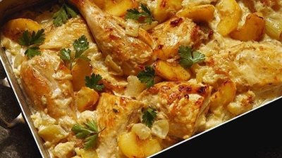 صينية سمك بوري بالبطاطس والزيتون من مطبخ الشيف راشيل