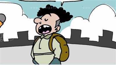 امتحانات منتصف العام في كاريكاتير 