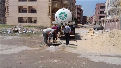 غرق منازل جمصة في مياه الصرف الصحي (صور)