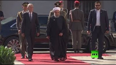 مراسم استقبال الرئيس الإيراني بالعاصمة النمساوية فيينا (فيديو)