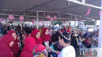 سيدات أسيوط يتحدين السرطان بفعالية على ضفاف النيل